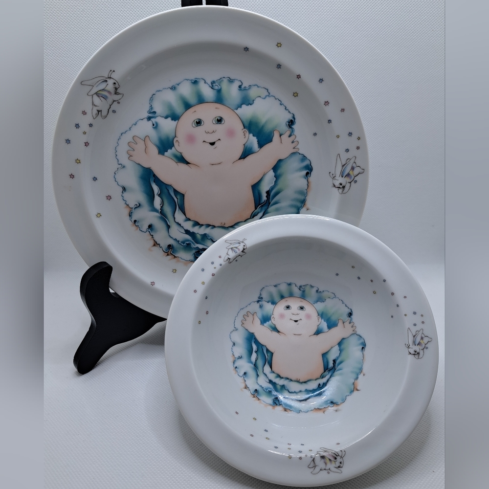 Royal Worcester Cabbage Patch Kids Bowl and Plate 1984